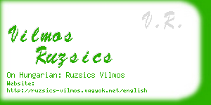 vilmos ruzsics business card